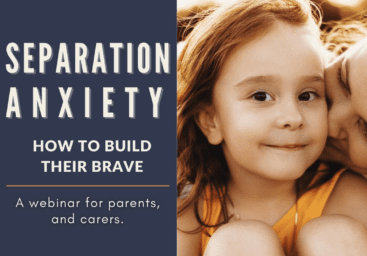 poster for overcoming separation anxiety webinar for parents and carers