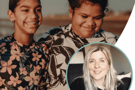 two kids smiling and karen young in how parents and carers can strengthen children and teens against anxiety